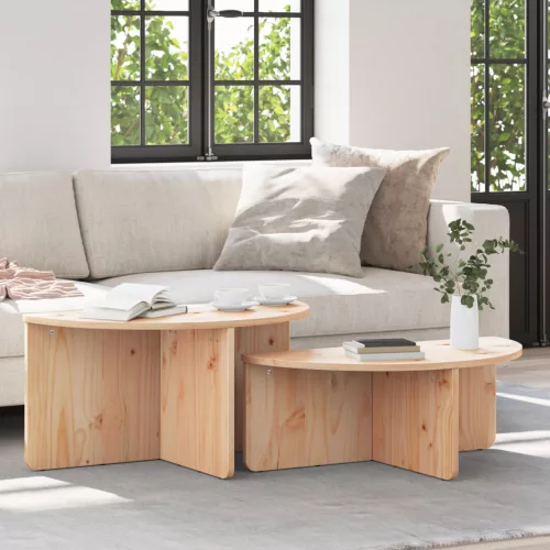  Dohányzóasztal 2 pcs Természetes 79 x 39.5 x 40 cm