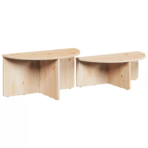  Dohányzóasztal 2 pcs Természetes 79 x 39.5 x 40 cm