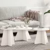  Kávasztal Szett 3 pcs Fehér 49 x 49 x 30 cm Tömör fenyőfa