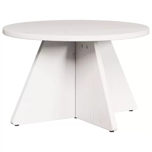  Kávasztal Szett 3 pcs Fehér 49 x 49 x 30 cm Tömör fenyőfa