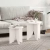  Kávasztal Szett 2 pcs Fehér 41.5 x 41.5 x 44 cm Tömör fenyőfa