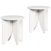  Kávasztal Szett 2 pcs Fehér 41.5 x 41.5 x 44 cm Tömör fenyőfa