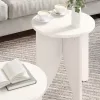  Kávasztal Szett 2 pcs Fehér 41.5 x 41.5 x 44 cm Tömör fenyőfa