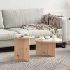  Kávasztal Szett 2 pcs Természetes 49 x 49 x 28 cm Tömör fenyőfa