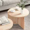  Kávasztal Szett 2 pcs Természetes 49 x 49 x 28 cm Tömör fenyőfa