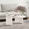  Kávasztal Szett 2 pcs Fehér 49 x 49 x 28 cm Tömör fenyőfa