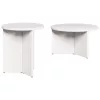  Kávasztal Szett 2 pcs Fehér 49 x 49 x 28 cm Tömör fenyőfa