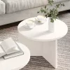  Kávasztal Szett 2 pcs Fehér 49 x 49 x 28 cm Tömör fenyőfa