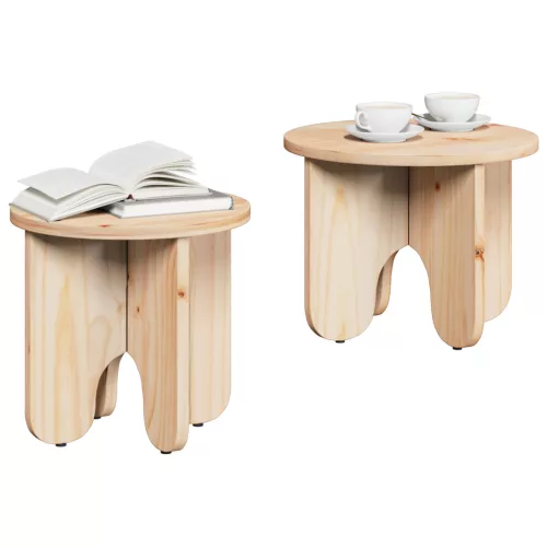  Kávasztal Szett 2 pcs Természetes 39.5 x 39.5 x 30 cm