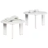  Kávasztal Szett 2 pcs Fehér 47.5 x 47.5 x 27 cm Tömör fenyőfa