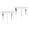 Kávasztal Szett 2 pcs Fehér 47.5 x 47.5 x 27 cm Tömör fenyőfa