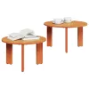  Kávasztal Szett 2 pcs Viaszbarna 47.5 x 47.5 x 27 cm