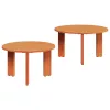  Kávasztal Szett 2 pcs Viaszbarna 47.5 x 47.5 x 27 cm