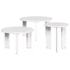  Kávasztal Szett 3 pcs Fehér 47.5 x 47.5 x 27 cm Tömör fenyőfa