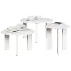  Kávasztal Szett 3 pcs Fehér 47.5 x 47.5 x 27 cm Tömör fenyőfa