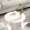  Kávasztal Szett 3 pcs Fehér 47.5 x 47.5 x 27 cm Tömör fenyőfa