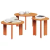  Kávasztal Szett 3 pcs Viaszbarna 47.5 x 47.5 x 27 cm