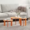  Kávasztal Szett 3 pcs Viaszbarna 47.5 x 47.5 x 27 cm