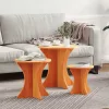  Kávasztal Szett 3 pcs Viaszbarna 46 x 46 x 47 cm Tömör fenyőfa