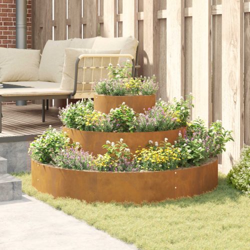  Kerti cserép Barna 120 x 120 x 20 cm Időjárásálló acél