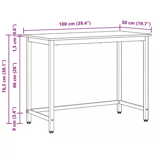 asztal Szürke Sonoma 80 x 50 x 76,5 cm Műszaki fa és acél
