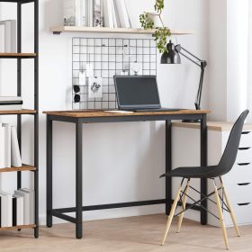    asztal kerékkel Öreg fa 80 x 50 x 76,5 cm Műszaki fa és acél