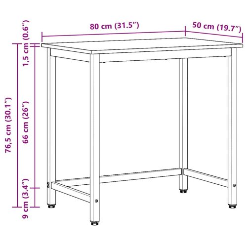  asztal Füstölt tölgy 100 x 50 x 76,5 cm Műszaki fa és acél