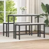  Étkező pad 2 pcs Fehér 100 x 32,5 x 49 cm Tömör fenyőfa