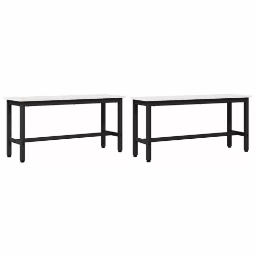  Étkező pad 2 pcs Fehér 100 x 32,5 x 49 cm Tömör fenyőfa