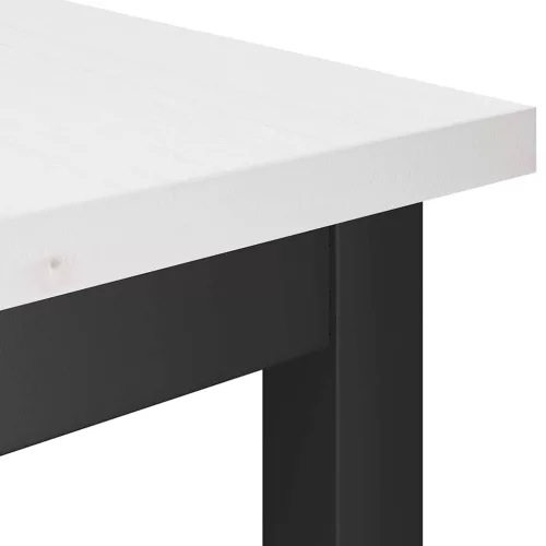  Étkező pad 2 pcs Fehér 100 x 32,5 x 49 cm Tömör fenyőfa