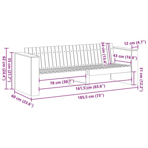  Kerti Kanapé 3 Személyes Természetes Tömör Fenyő Közepes Tartós