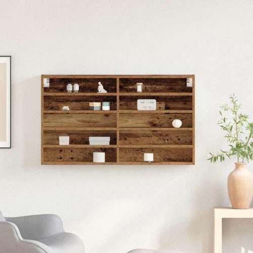  Kiállító szekrény polcokkal Öreg fa 100 x 15 x 58 cm Faanyag