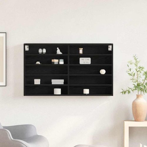  Kiállító szekrény Fekete tölgy 100 x 15 x 58 cm Faanyag