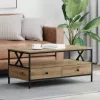  Dohányzóasztal fiókkal kézműves tölgy 100 x 51 x 45 cm Faanyag