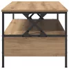  Dohányzóasztal fiókkal kézműves tölgy 100 x 51 x 45 cm Faanyag