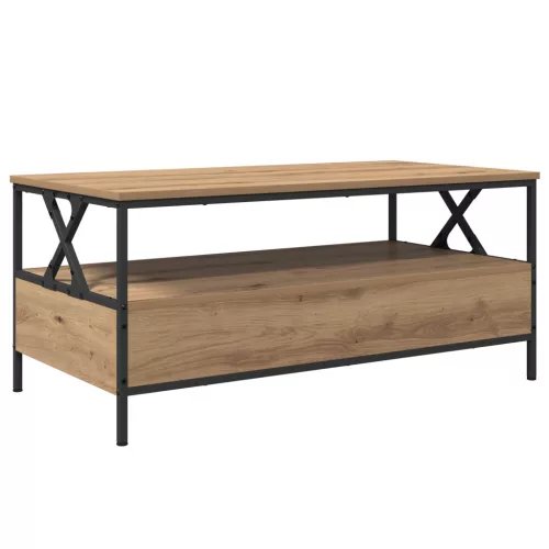  Dohányzóasztal fiókkal kézműves tölgy 100 x 51 x 45 cm Faanyag