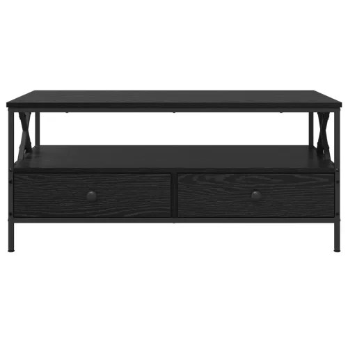  Dohányzóasztal fiókkal polcokkal tárolóval Musta tammi 100 x 51 x 45 cm Faanyag