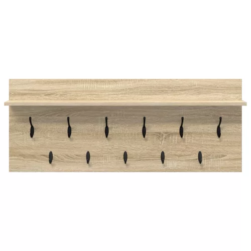  Fali Kabáthorog polcokkal tárolóval sonoma tölgy 100 x 40 x 12 cm Faanyag