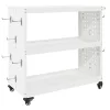  Eszköz Kocsi polcokkal kerékkel tárolóval Fehér 75 x 35 x 73 cm Porszórt Acél
