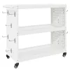  Eszköz Kocsi polcokkal kerékkel tárolóval Fehér 75 x 35 x 73 cm Porszórt Acél