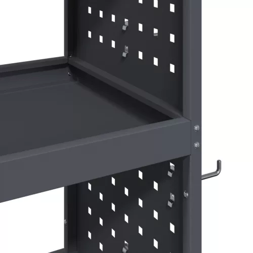  Eszköz Kocsi polcokkal kerékkel tárolóval Antracit 75 x 35 x 73 cm Fém