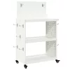  Eszköz Kocsi polcokkal kerékkel tárolóval Fehér 65 x 35 x 111 cm Fém