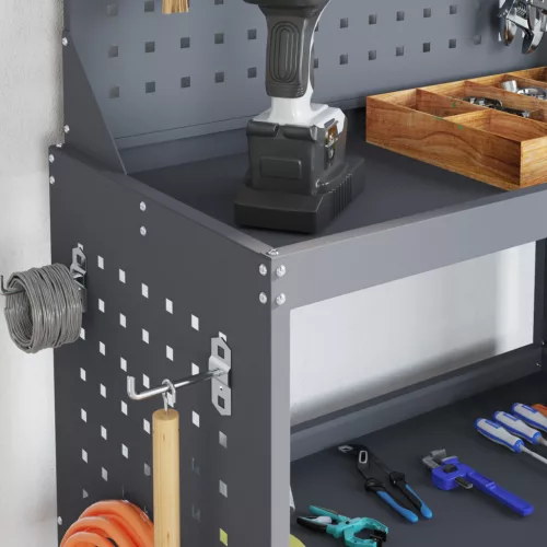  Eszköz Kocsi polcokkal kerékkel tárolóval Antracit 65 x 35 x 111 cm Porszórt Acél