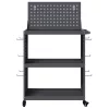  Eszköz Kocsi polcokkal kerékkel tárolóval Antracit 65 x 35 x 111 cm Porszórt Acél