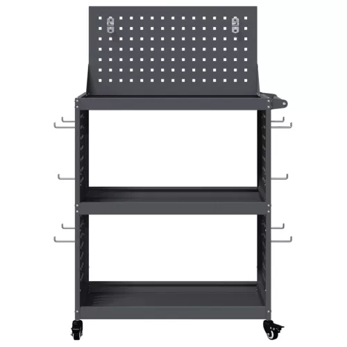  Eszköz Kocsi polcokkal kerékkel tárolóval Antracit 65 x 35 x 111 cm Porszórt Acél