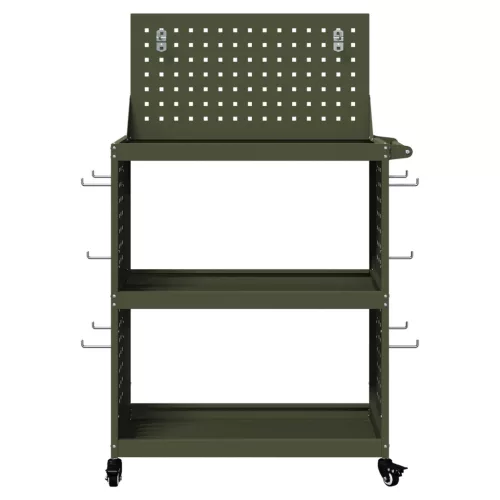  Eszköz Kocsi Oliva zöld 65 x 35 x 111 cm Porszórt Acél