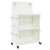  Eszköz Kocsi polcokkal kerékkel tárolóval Fehér 65 x 35 x 111 cm Fém