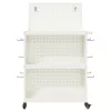  Eszköz Kocsi polcokkal kerékkel tárolóval Fehér 65 x 35 x 111 cm Fém