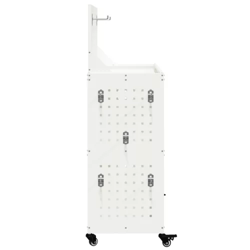  Eszköz Kocsi polcokkal kerékkel tárolóval Fehér 65 x 35 x 111 cm Fém