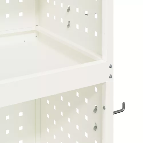  Eszköz Kocsi polcokkal kerékkel tárolóval Fehér 65 x 35 x 111 cm Fém